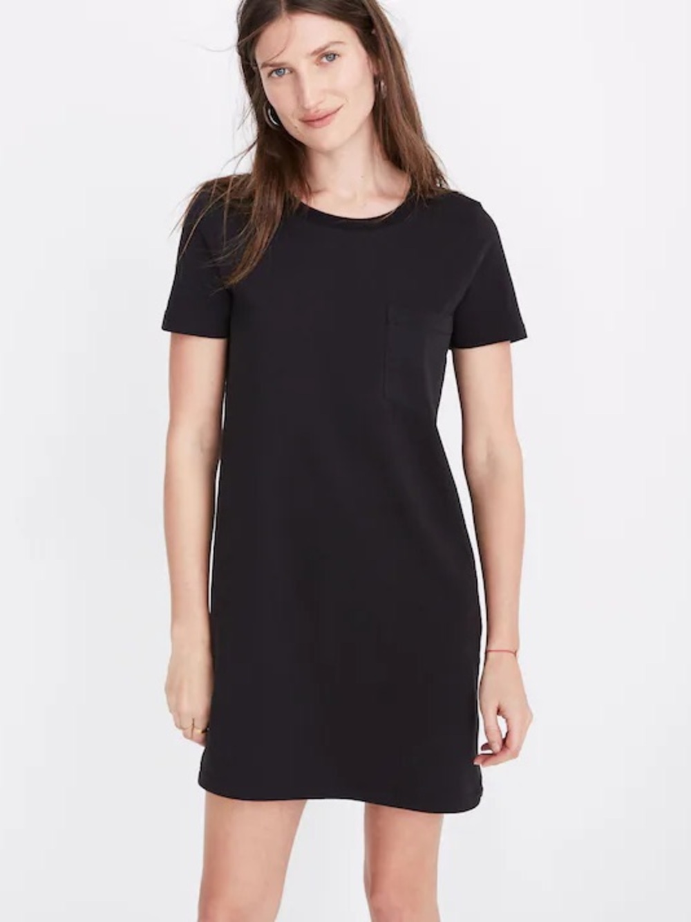 Madewell Black Short-Sleeve Pocket Tee Dress